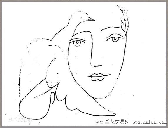 毕加索的和平鸽,实际上毕加索有些画就是用毛笔和墨在纸上画的!